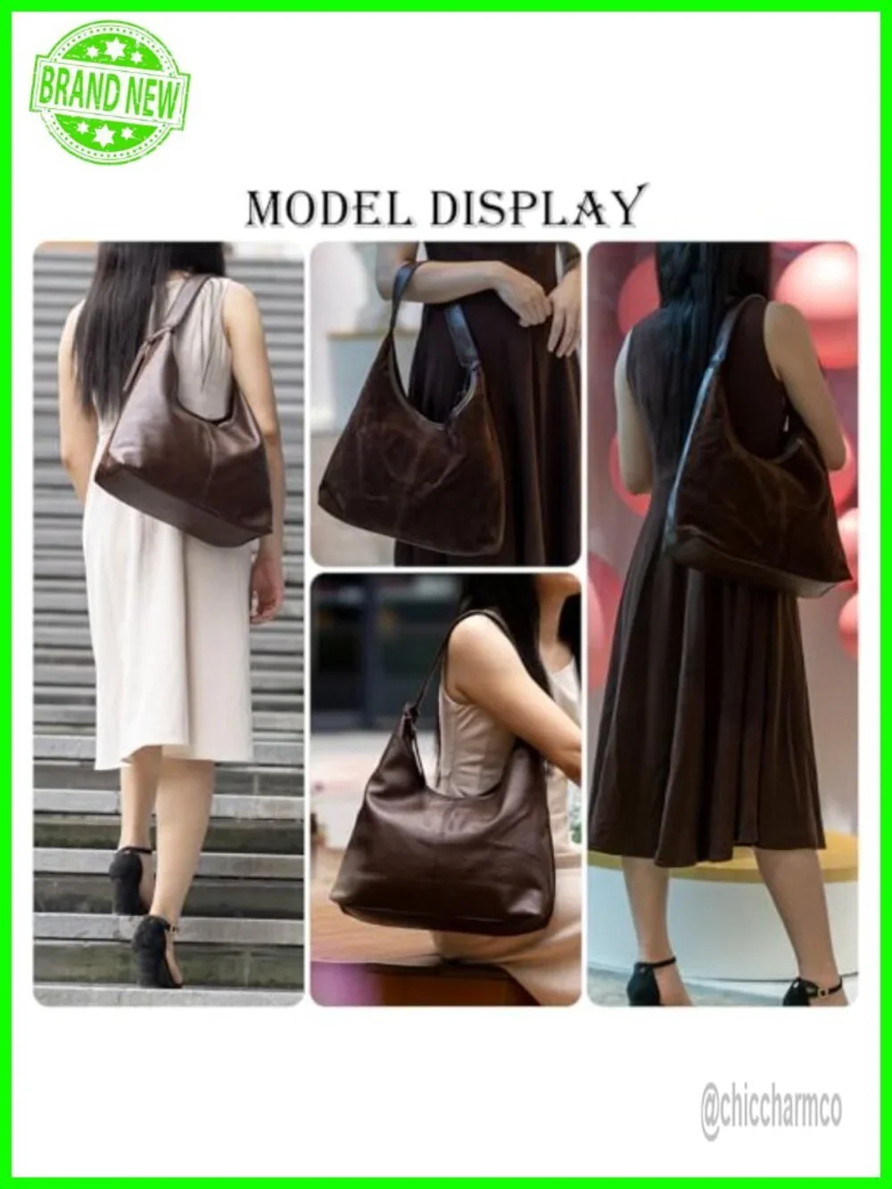 Reversible PU Leather and Suede Hobo Tote Bag with Pockets